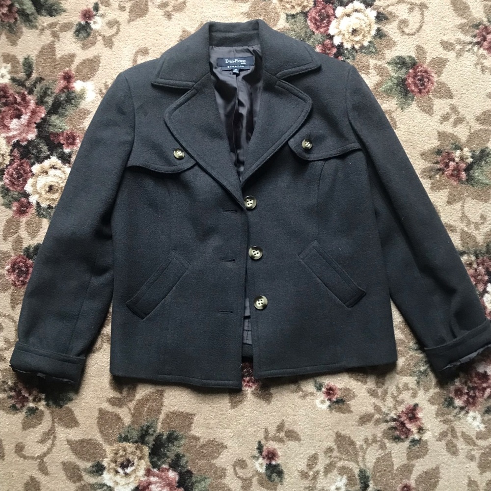 Evan Picone Black Button Front Stretch Jacket - image 3